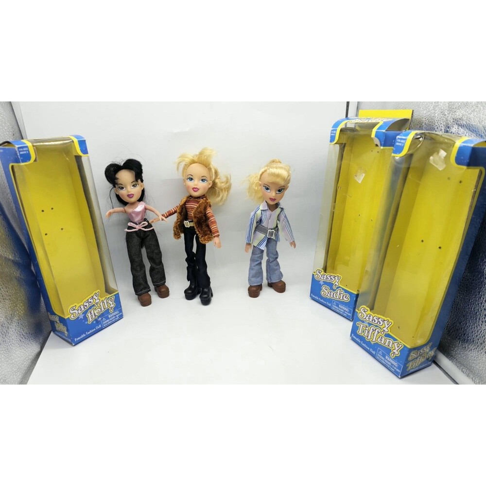 Sassy Sadie, Tiffany, and Holly Poseable Fashion Doll Set Vintage Retro 2004